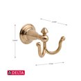 thumbnail image 5 of Delta Victorian Double Robe Hook, Champagne Bronze, 5 of 5