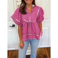 thumbnail image 4 of Peplum Babydoll Tops Cicy Bell para mujer, cuello en V, manga corta, 4 of 7