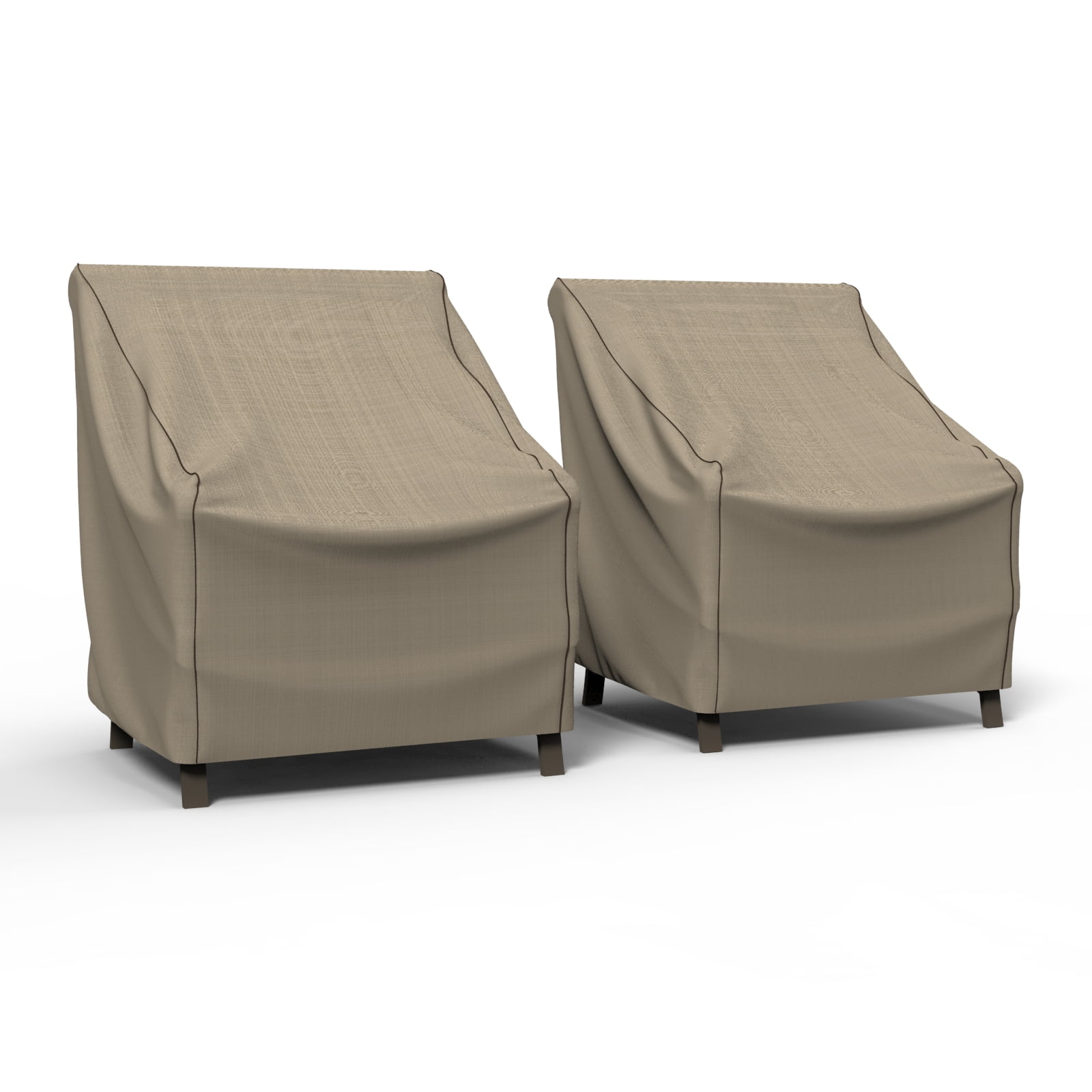 Budge XLarge Tan Tweed Patio Outdoor Chair Cover (2 Pack), English