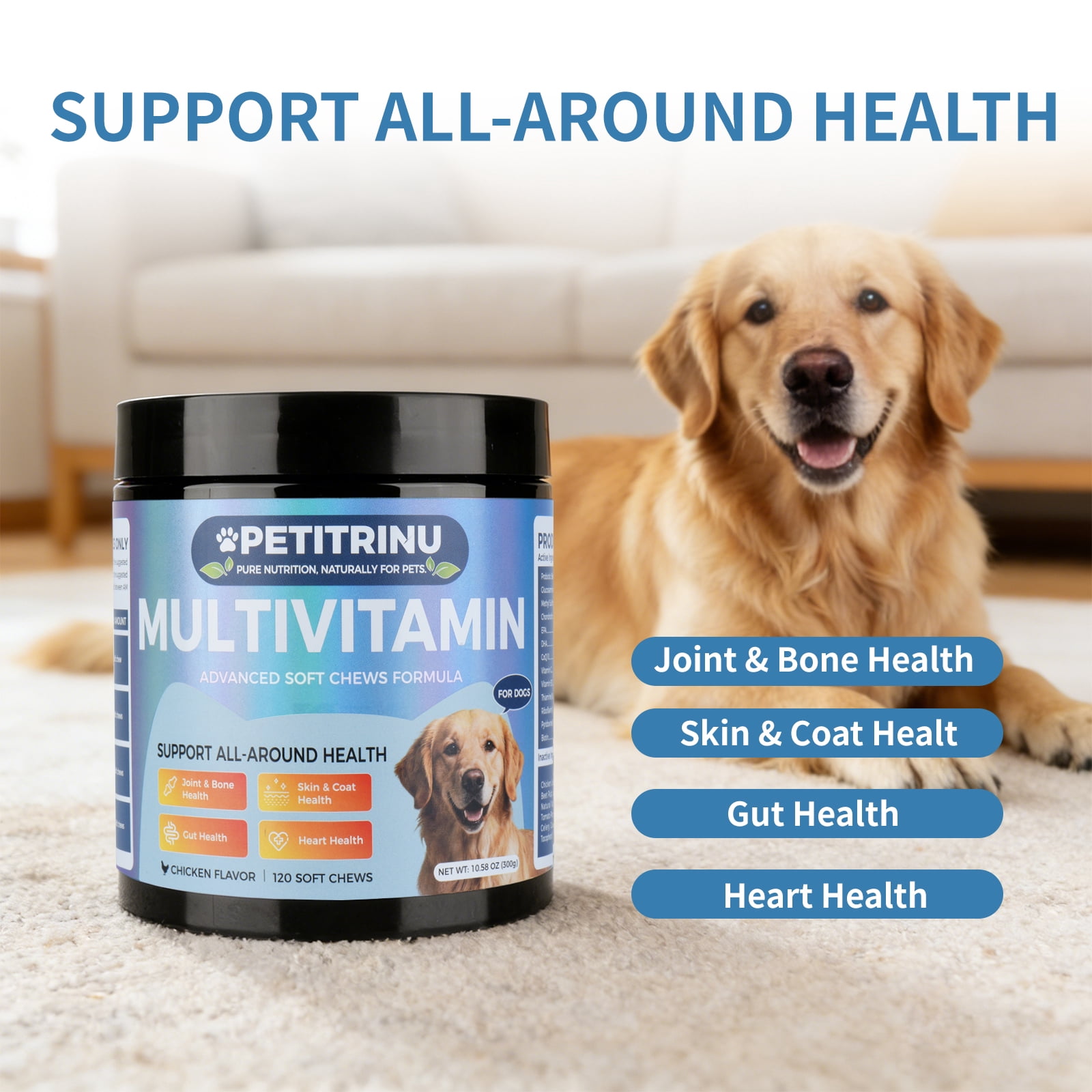 120 Chews Vitamins Treats Snacks for Dogs of All Ages