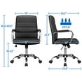 thumbnail image 2 of Yaheetech Mid-Back PU Leather Adjustable Office Chair with Arms, Black, 2 of 11