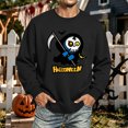 thumbnail image 2 of Halloween Themed Sweatshirt Men Cute Ghost Graphic Casual Long Sleeve Spooky Pullover Sweatshirts Fall Winter Stylish Comfortable Shirts Black M, 2 of 4