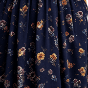 CHGBMOK Vintage Floral Wrap Midi Dress Women High Waist Tummy Control Short Sleeve Pocket Flowy Sundress S-5XL Elegant Dress for Wedding Party Daily Travel