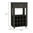 thumbnail image 3 of DEPOT E-SHOP Margh Bar Cart, Twelve Wine Cubbies, Four Legs, One Open Shelf, Countertop-Espresso, For Kitchen, 3 of 5