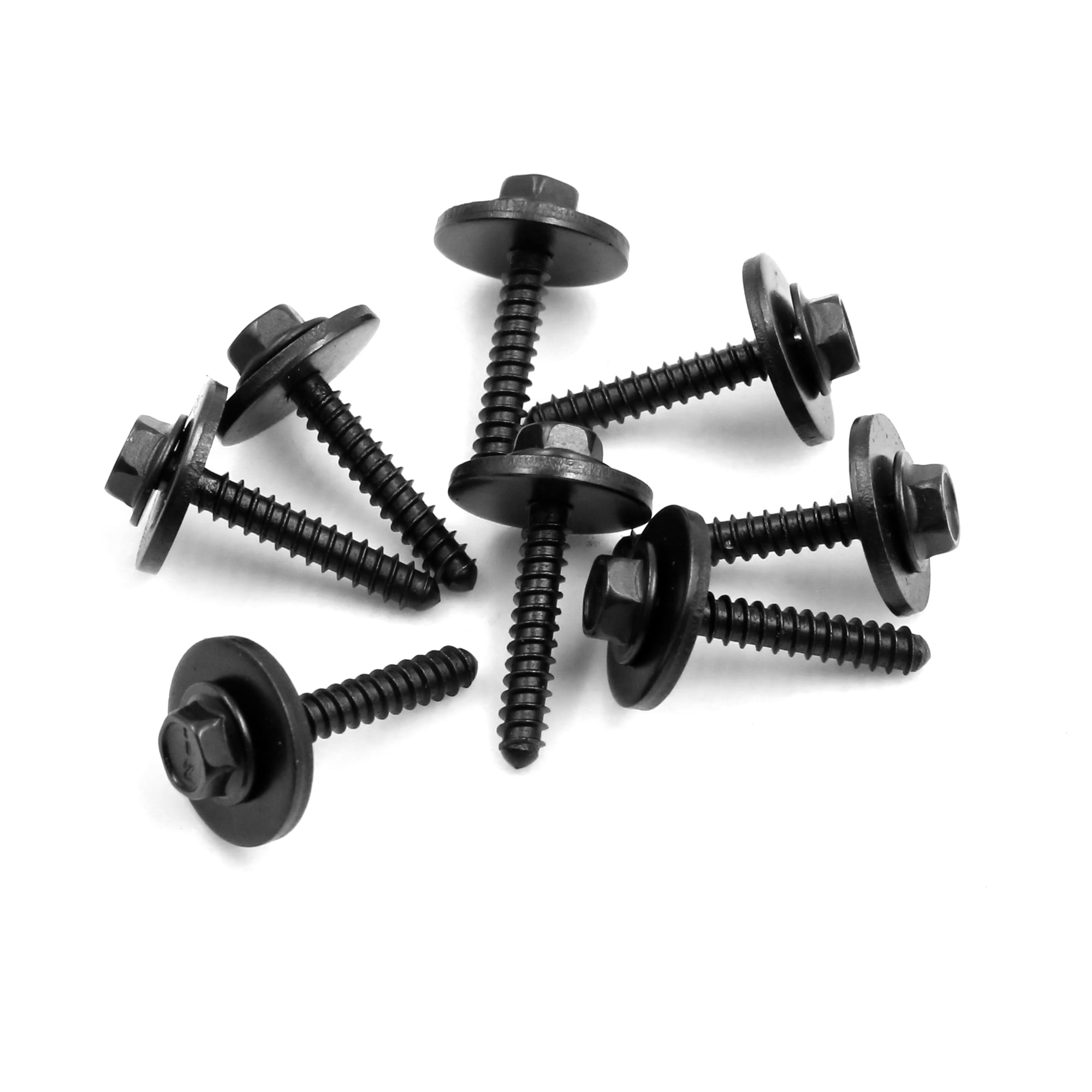 8pcs 4.2 x 29mm Stainless Steel Black Round Head Screw for Car Bumper