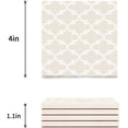 thumbnail image 3 of FMSHPON Moroccan Lattice C Geometric Pattern in Beige Set of 6 Coaster for Drinks, Absorbent Ceramic Stone Coasters Cup Mat with Cork Base for Home Kitchen Room Coffee Table Bar Decor, 3 of 4