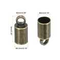 thumbnail image 2 of Uxcell 150Pcs Cord End Caps 9mm End Cap Barrel Beads Kumihimo 4.5mm Dia for Leather Cord Tassels Jewelry Making Bronze, 2 of 5