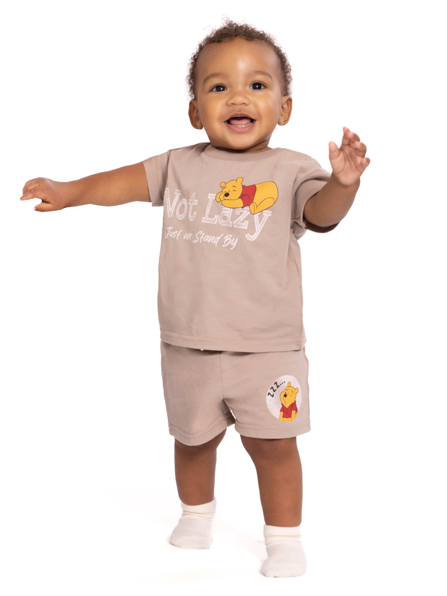 Winnie the Pooh Baby Boys' Short Sleeve Graphic Tee and Shorts Set, 2-Piece, Sizes 0/3M-24M