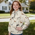 thumbnail image 2 of Uorisanigo Girls Half Zip Pullover Sweatshirt Oversized Sweatshirts Casual Western Horse Long Sleeve Pullover Top Kids Quarter Zipper Hoodies No Hood for Fall Winter Spring, 2 of 6