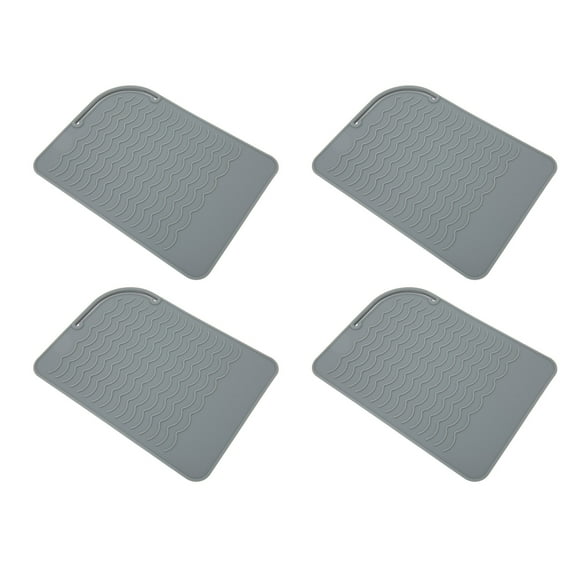 Almohadilla alisadora resistente al calor, estera de silicona resistente al calor, estera térmica para rizador, plancha plana, 4 Uds.