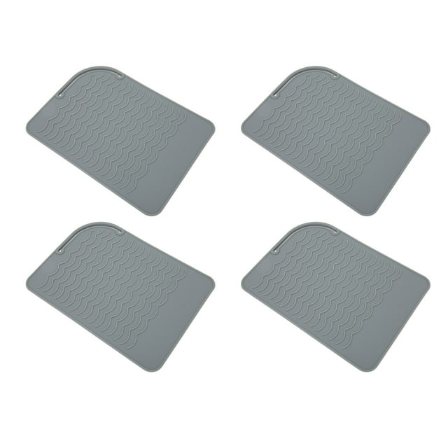 Almohadilla alisadora resistente al calor, estera de silicona resistente al calor, estera térmica para rizador, plancha plana, 4 Uds.