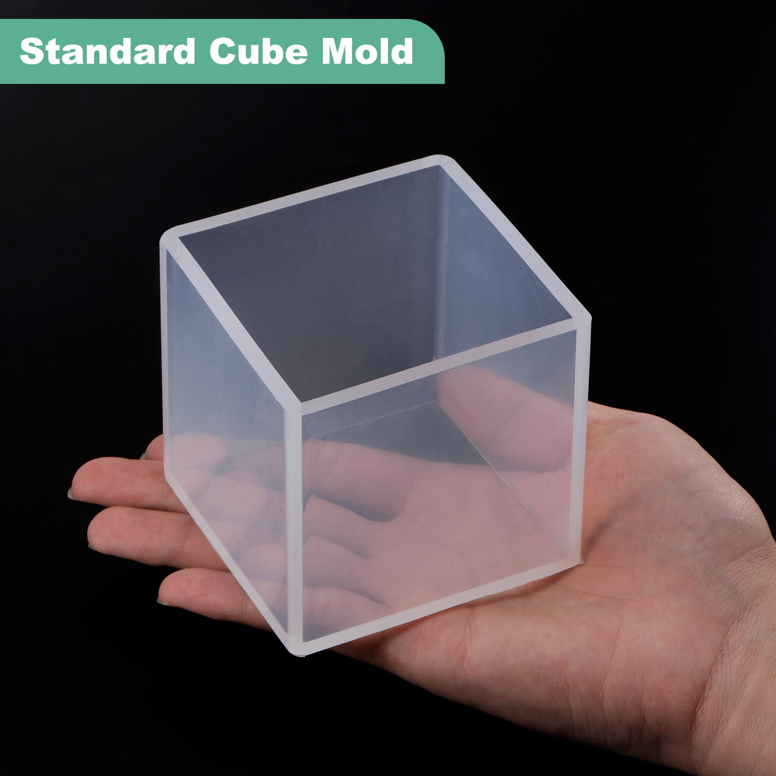 Uxcell Resin Silicone Mold 1 Set (2packs) Cube Epoxy Mould for DIY Art Home Decoration