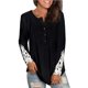 thumbnail image 2 of Blusa de mujer otoño-invierno, escote redondo, detalle de puños de encaje, mangas largas, color liso, negro, talla M, 2 of 5