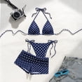 thumbnail image 6 of Women's Two Piece Swimsuits Polka Bikini Tankini Swimsuit With Beach Cover Up Skirt Summer Swimwear 2 Piece Bathing Suits S, 6 of 7