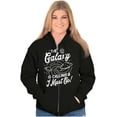 thumbnail image 3 of Outer Space Galaxy Adventure Cool UFO Unisex Fleece Graphic Zip Up Hoodie Brisco Brands 2X, 3 of 5