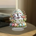 thumbnail image 6 of Easter Decoration Spring Easter Centerpieces Easter Bunny Decoration Easter Table Centerpiece Tiered Tray Decor, Acrylic 2D Bunny Eggs Table Sign for Spring Home Decor Easter Party Supplies, 6 of 6