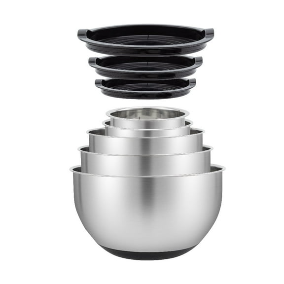 Juego de 5 Bowls con Tapa Hermética Acero Inoxidable Fraciel