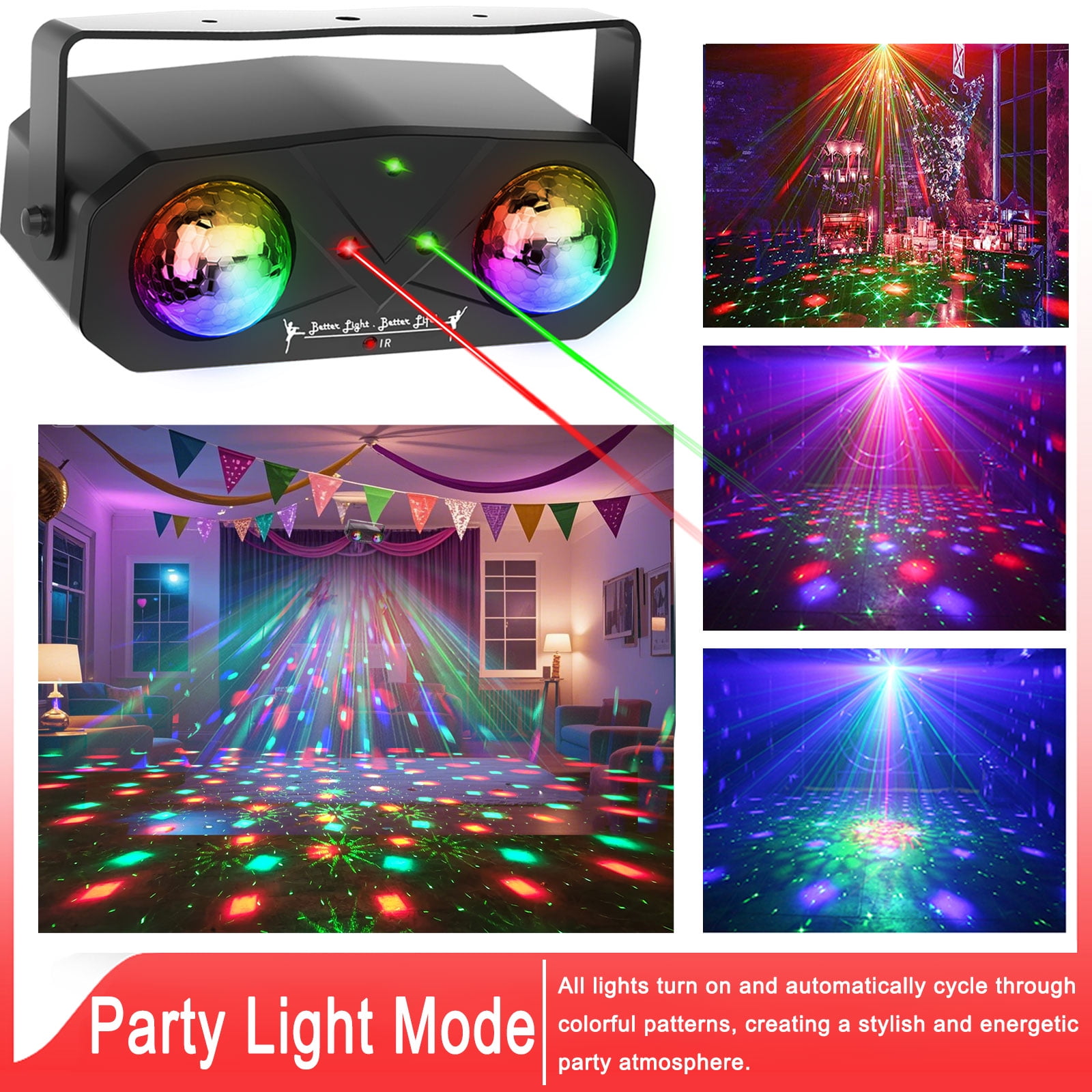 Party Light Disco Ball Light Dj Light Disco Light Ocean Light Star Light Projector Dance Light Sound Activated with Remote Control Stage Light Strobe Light for Parties KTV Christmas Halloween Décor