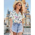 thumbnail image 3 of MOUSYA Magical Shirt for Women Magic Hawaiian Shirts Princess Tshirt Funny Castle Graphic Family Vacation Button Up Tops, 3 of 7