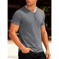 thumbnail image 2 of Fabrcox Henley Shirts for Men Button Down V Neck Men's Shirts Short Sleeve Summer Outdoor Running Mens Big and Tall Shirt, 2 of 4