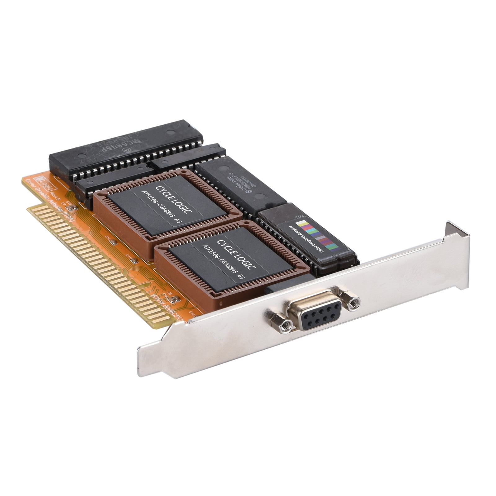 CGA Graphics Card for ISA Interface Small Size, 16KB Memory for Retro Computing, No Driver Required
