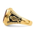 thumbnail image 3 of 14K Yellow Gold Ring Band Themed Men's Ruby, Lab Created Red, Size 8, 3 of 5