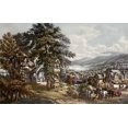 thumbnail image 2 of Currier and Ives 32x22 Gold Ornate Wood Framed with Double Matting Museum Art Print Titled - Home of Evangeline-Acadian Land, 2 of 4