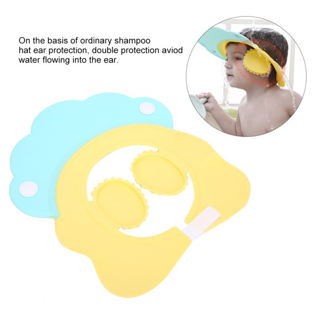 ShampooHat™ | Visière de bain bébé protection yeux et oreilles.