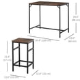 thumbnail image 2 of Industrial 5-Piece Bar Table Set with 4 Stools - Rustic Brown Dining Set for Kitchen, Dinette & Living Room - Space-Saving Design, 39.4" x 23.6", 2 of 7