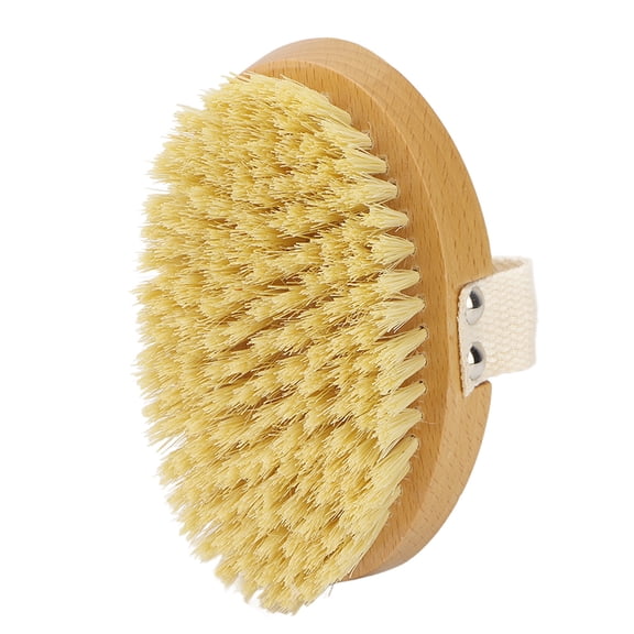 M Buder Natural Beech Wood Body Brush with Boar Bristles for Lymphatic Drainage and Cellulite Reduction, Exfoliating Bath Brush 6.3 inches / 16 cm