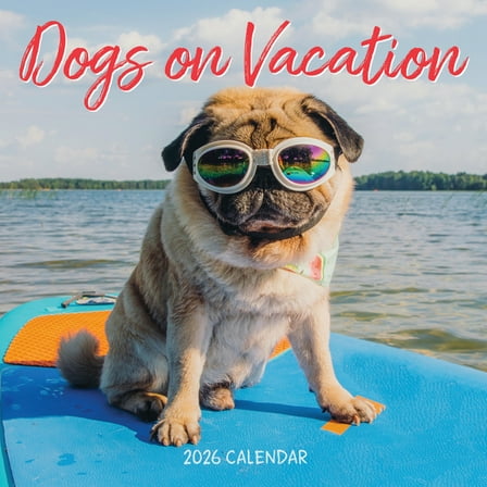 Dogs on Vacation Wall Calendar 2026, (Paperback)