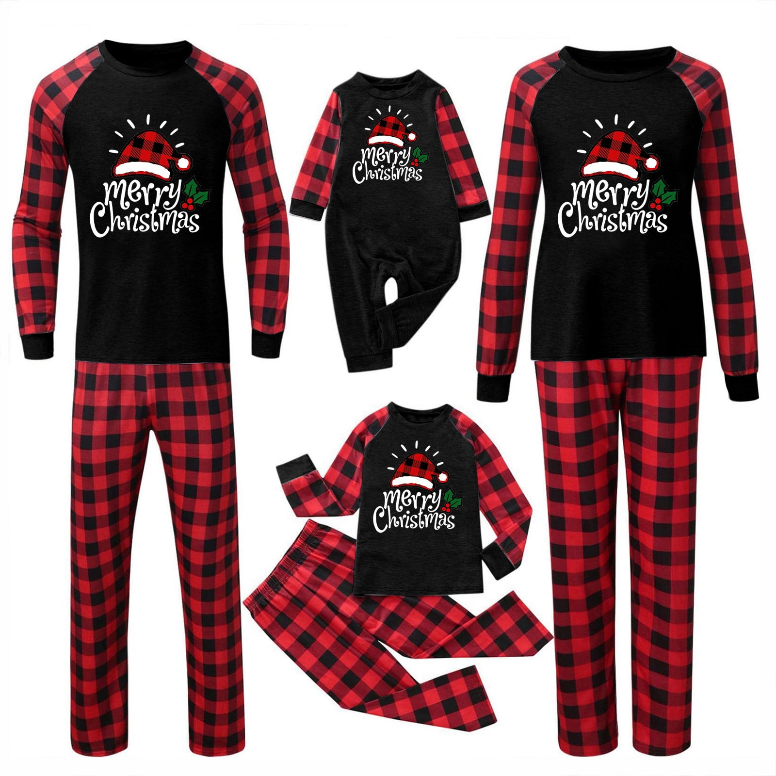 Black Friday Deals 2022 Pisexur Matching Family Christmas Pajamas Set Xmas Holiday Pjs For Women Men Kids Babys Merry Christmas Classic Plaid Xmas