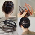 thumbnail image 3 of Pinzas para el pelo ovaladas esmeriladas para mujer, hebilla de Color sólido, horquilla versátil, pasador de moda para exteriores, accesorios para el cabello para niñas, nuevo, 3 of 5