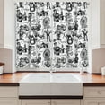 thumbnail image 2 of Modern Curtains 2 Panels Set, Circus Quote and Themed Continous Pattern with Magician Baloons Phrase Artwork, Window Drapes for Living Room Bedroom, 55W X 39L Inches, Black and White, by Ambesonne, 2 of 3