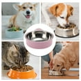 thumbnail image 4 of Unique Bargains 1 Pc Thickening Hanging Dog Bowl for Indoor and Outdoor Plastic Stainless Steel Pink Large, 4 of 4