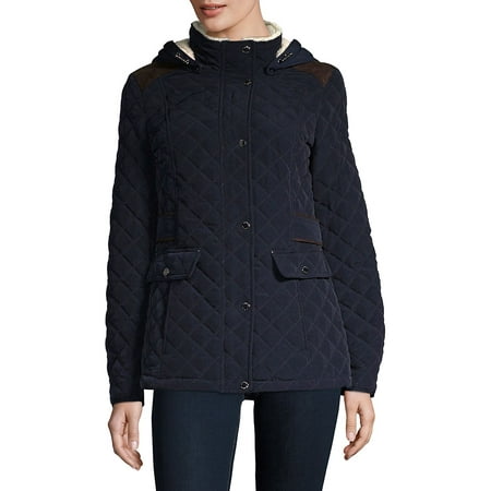 Marc New York Quilted Jacket - Quilted Hooded Faux Fur Lined Jacket