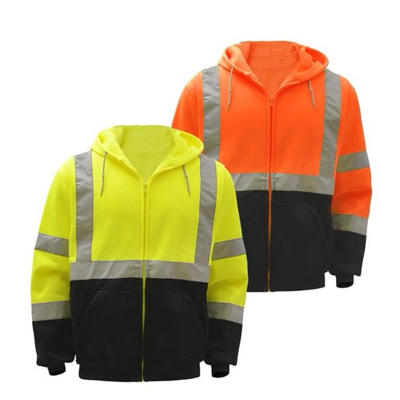 GSS Safety Class 3 Zipper Front Hoodie with Black Bottom