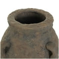 thumbnail image 4 of DecMode 15" Handmade Textured Dark Brown Ceramic Vase with Four Handles, 4 of 10