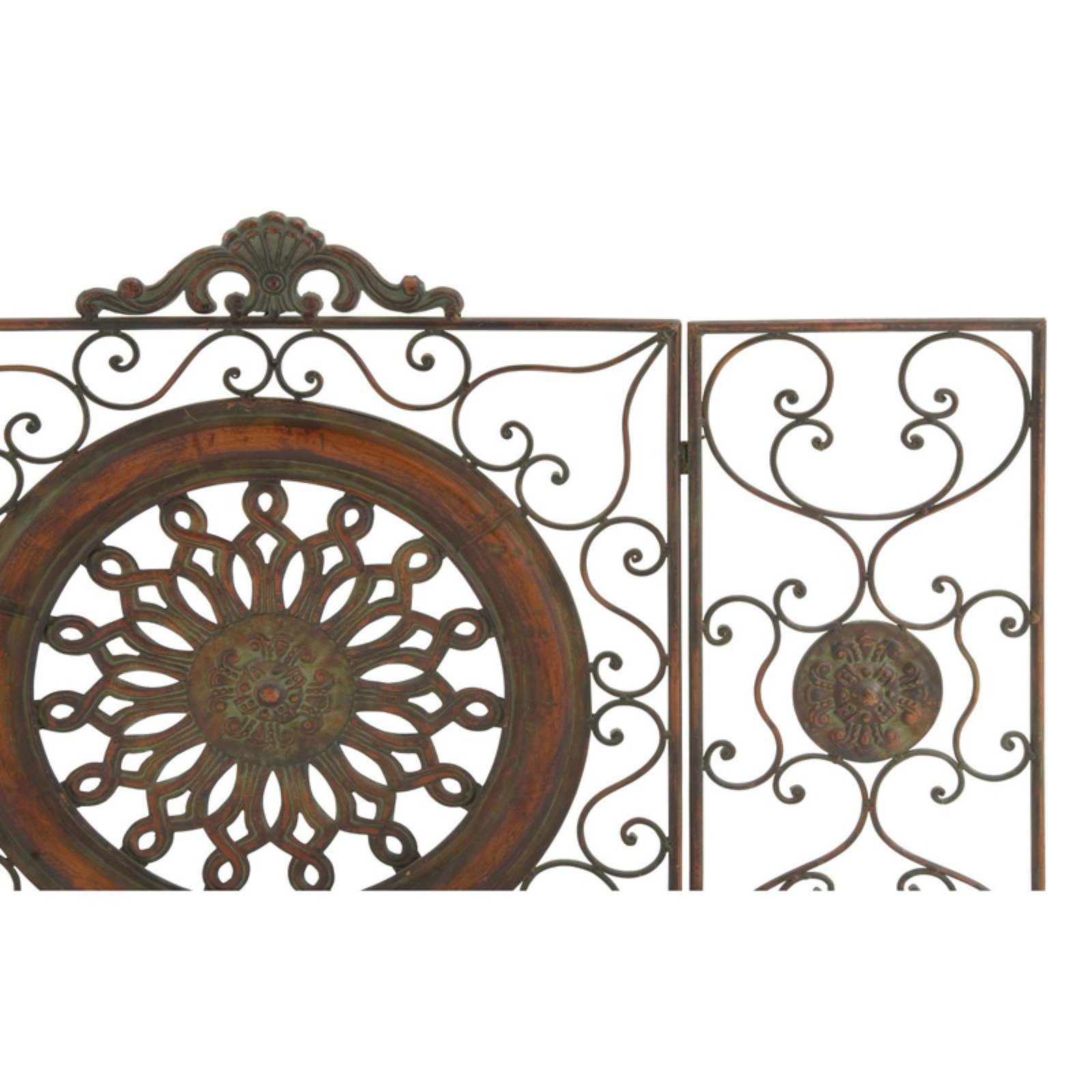 Vintage Fireplace Screen Fender Wrought Iron Decor Cover Brown Rustic