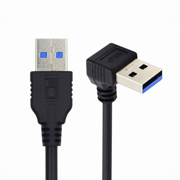 Chenyang Angled USB 3.0 Type-A Male to Straight 3.0 Type-A Male Data 5Gbps Cable 90 Degree Down Angled 40cm