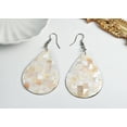 thumbnail image 5 of AeraVida Elegant Wedding White Philippines Capiz Shell 925 Sterling Silver Dangle Earrings, 31x73mm, 5 of 9