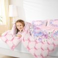 thumbnail image 4 of Homewish Ribbon Initial B Letter Full Size Comforter Sets, Pink Flower Butterfly Bedding Comforter Set, Fairy Tale Princess Reversible Bedding Sets, Luxury Bedroom Decor, 3-Piece, 4 of 8