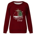 thumbnail image 6 of jjayotai Christmas Begin with Christ Sweatshirts for Women, Plaid Trees Graphic Tops Long Sleeve Leopard Faith Cross Tunic Pullover Top, 6 of 7
