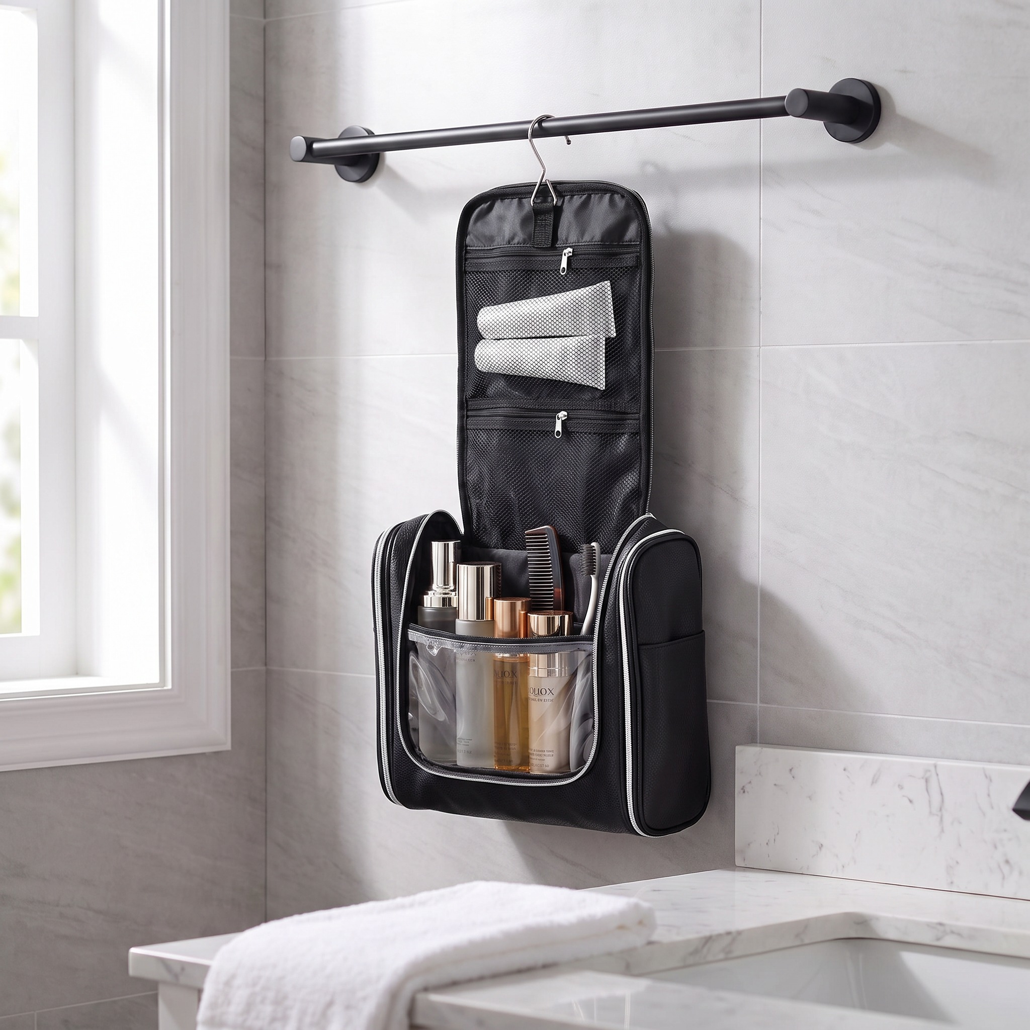 Cosmetic Carry All Travel Toiletry Bag with Hook photo 2