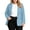 Blue, variant on Women Blazer Lightweight Long Sleeve Lapel Blazer with Pockets and Buttons Casual Plus Size Jacket Green 3X