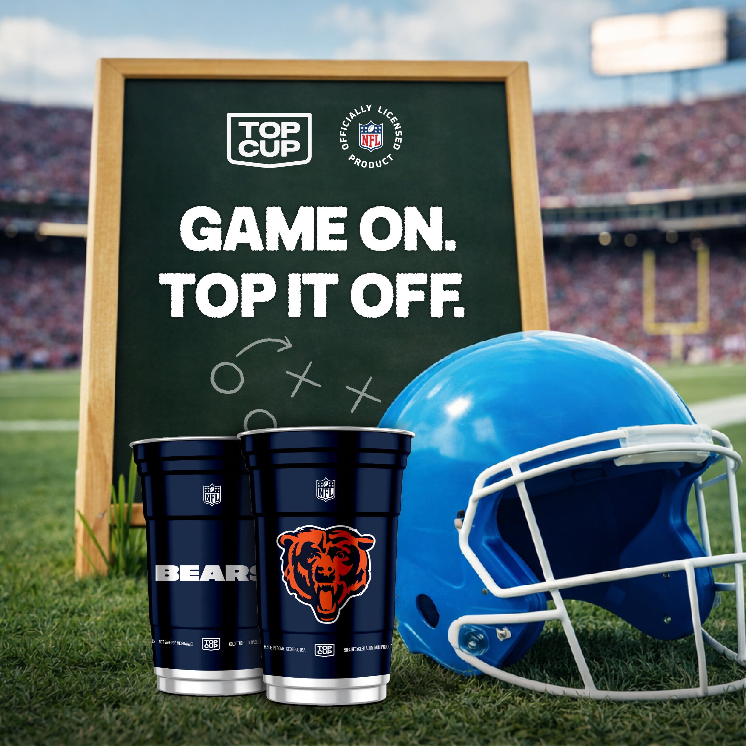 Top Cup NFL Chicago Bears Aluminum Party Cups, 20oz, 10 count