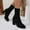 Black, variant on Women's Knit Boots for Women Stretchy Sock Booties Chunky Heel Fall Winter Fashion Boots Pointed Toe Comfort Khaki 40