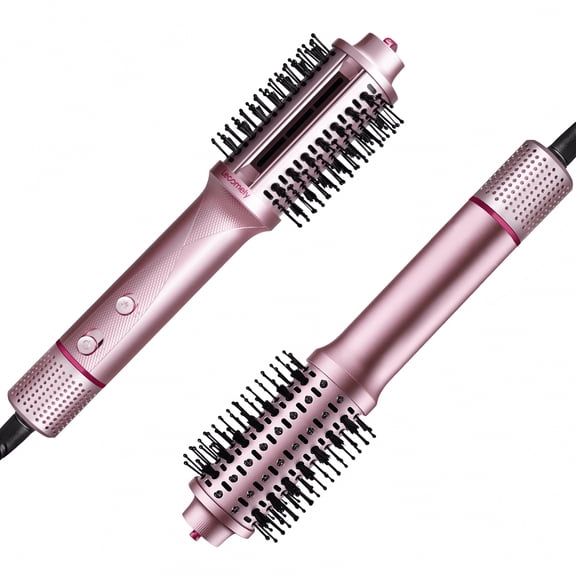 3-in-1 Travel Lightweight Hot Air Styler Brush, Professional Hair Dryer Brush for Fast Drying, Smoothing & Volumizing Styling, Portable On-the-Go Blowout Thermal Tool 