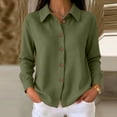 thumbnail image 2 of GUACER Tops for Women Waffle Knit Long Sleeve Button Down Collared Button-Down Shirts, 2 of 7