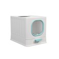 thumbnail image 1 of EastVita Foldable Cat Litter Box with Lid, Large Enclosed Cat Litter Box, Drawer Style Design, Top Entry & Front Entry Cat Toilet with Scoop for Growing Kitten, 1 of 8